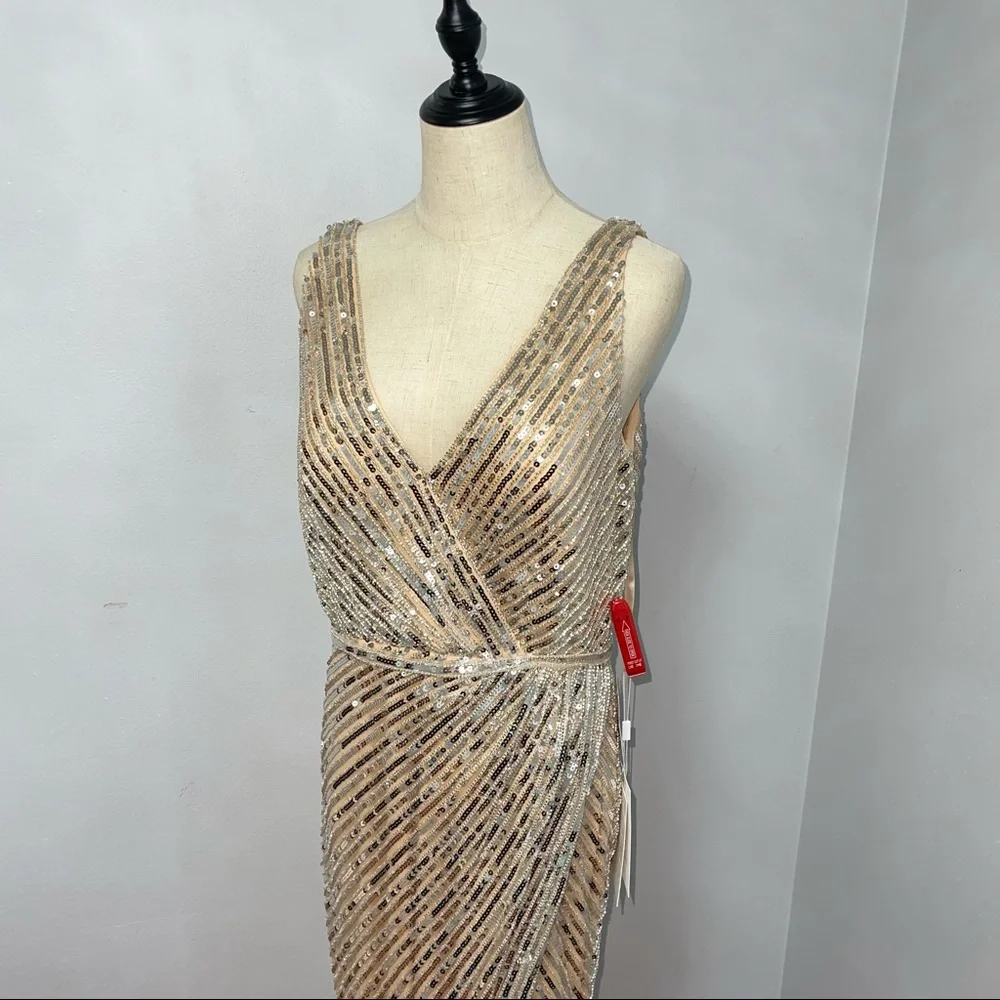 # Mac Duggal Starburst Sequin Column Gown New With Tag - Picture 5 of 17
